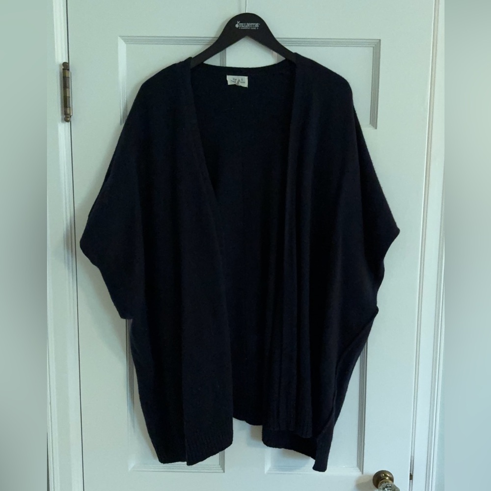 Hartford Navy Wool Poncho Size 2 (med)